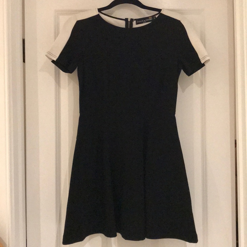 Black and white shirt sleeve dress
